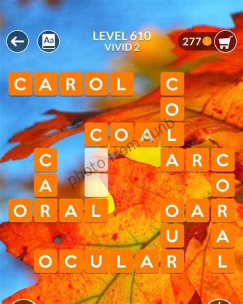 Wordscapes Level 610, Vivid 2 Answers .
